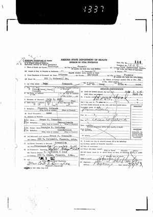 Arizona, U.S., Death Records, 1887-1968