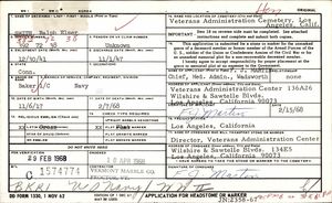 U.S., Headstone Applications for Military Veterans, 1925-1970