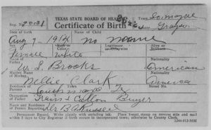 Texas, U.S., Birth Certificates, 1903-1932