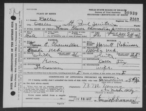 Texas, U.S., Birth Certificates, 1903-1932