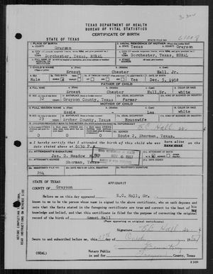 Texas, U.S., Birth Certificates, 1903-1932