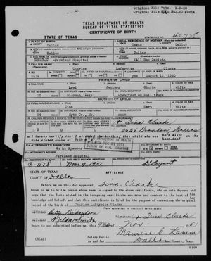 Texas, U.S., Birth Certificates, 1903-1932