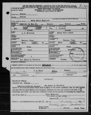 Texas, U.S., Birth Certificates, 1903-1932