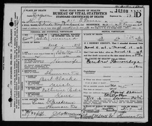 Texas, U.S., Death Certificates, 1903-1982