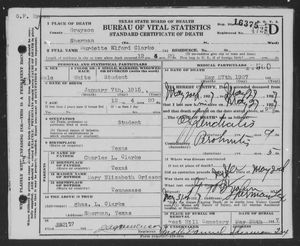 Texas, U.S., Death Certificates, 1903-1982