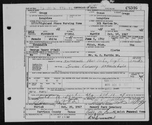 Texas, U.S., Death Certificates, 1903-1982