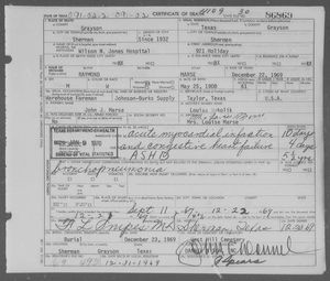 Texas, U.S., Death Certificates, 1903-1982