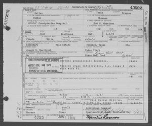 Texas, U.S., Death Certificates, 1903-1982