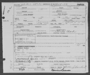 Texas, U.S., Death Certificates, 1903-1982