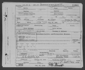 Texas, U.S., Death Certificates, 1903-1982