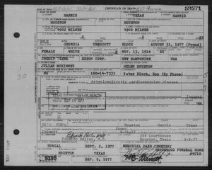 Texas, U.S., Death Certificates, 1903-1982