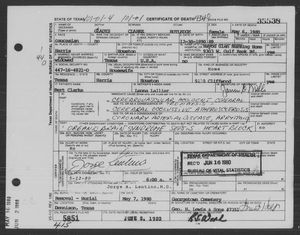 Texas, U.S., Death Certificates, 1903-1982