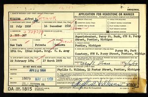 U.S., Headstone Applications for Military Veterans, 1925-1970