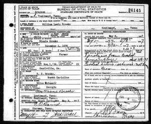 Texas, U.S., Death Certificates, 1903-1982