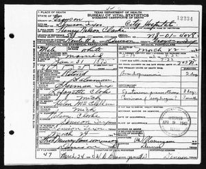 Texas, U.S., Death Certificates, 1903-1982