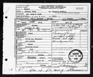 Texas, U.S., Death Certificates, 1903-1982