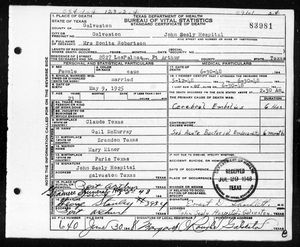 Texas, U.S., Death Certificates, 1903-1982