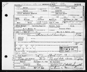 Texas, U.S., Death Certificates, 1903-1982