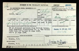 U.S., National Cemetery Interment Control Forms, 1928-1962