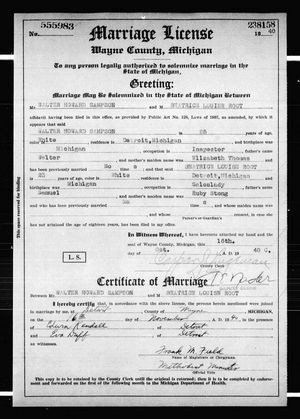 Michigan, U.S., Marriage Records, 1867-1952