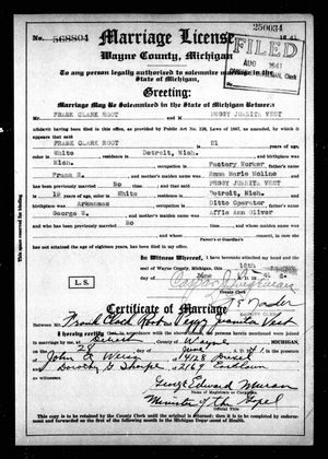 Michigan, U.S., Marriage Records, 1867-1952