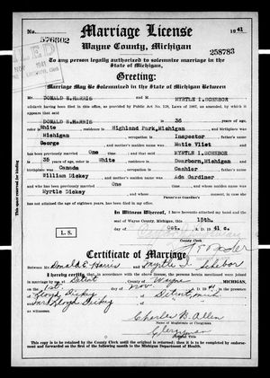 Michigan, U.S., Marriage Records, 1867-1952