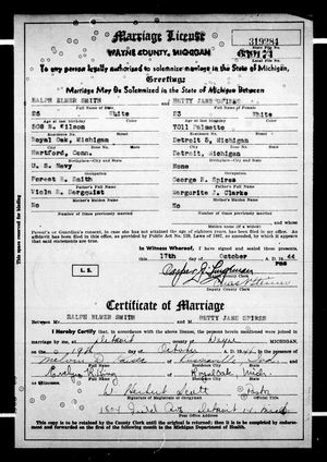 Michigan, U.S., Marriage Records, 1867-1952