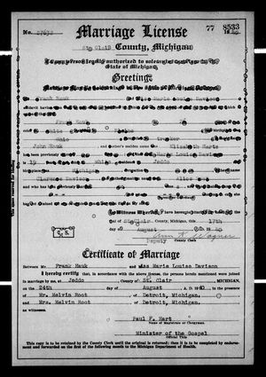 Michigan, U.S., Marriage Records, 1867-1952