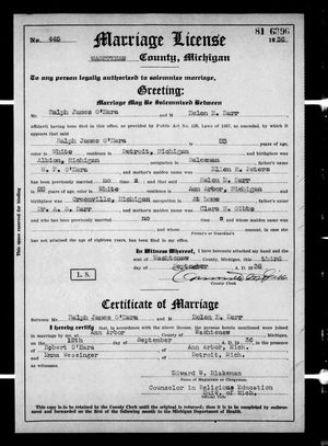 Michigan, U.S., Marriage Records, 1867-1952