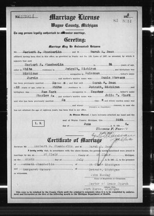 Michigan, U.S., Marriage Records, 1867-1952