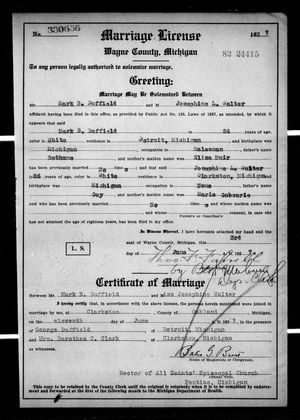 Michigan, U.S., Marriage Records, 1867-1952