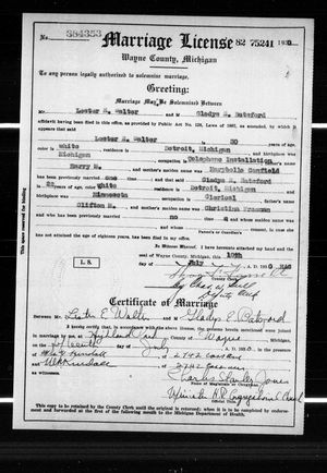 Michigan, U.S., Marriage Records, 1867-1952