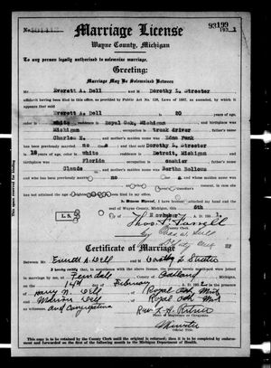 Michigan, U.S., Marriage Records, 1867-1952