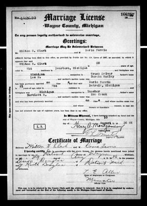 Michigan, U.S., Marriage Records, 1867-1952