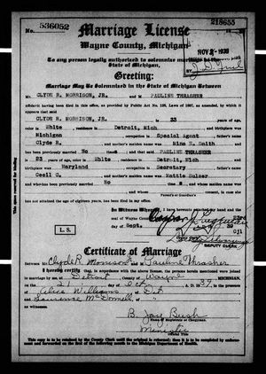 Michigan, U.S., Marriage Records, 1867-1952