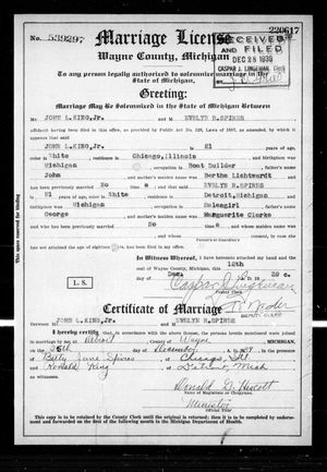 Michigan, U.S., Marriage Records, 1867-1952