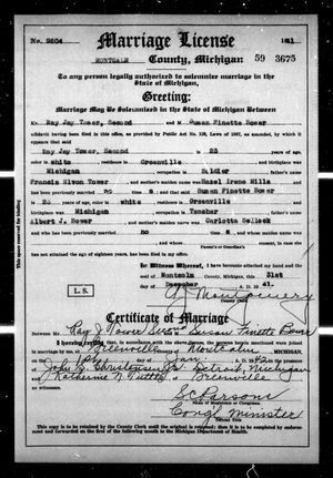 Michigan, U.S., Marriage Records, 1867-1952