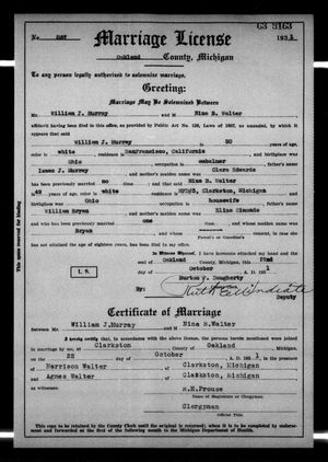 Michigan, U.S., Marriage Records, 1867-1952