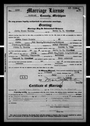 Michigan, U.S., Marriage Records, 1867-1952