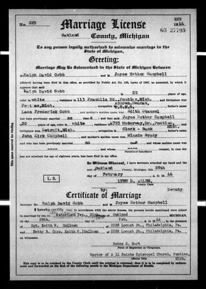 Michigan, U.S., Marriage Records, 1867-1952