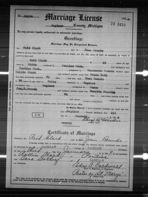 Michigan, U.S., Marriage Records, 1867-1952