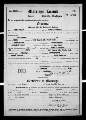 Michigan, U.S., Marriage Records, 1867-1952