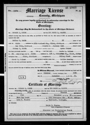 Michigan, U.S., Marriage Records, 1867-1952