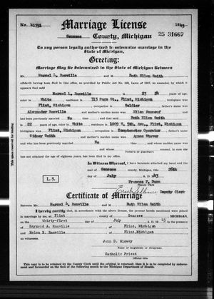 Michigan, U.S., Marriage Records, 1867-1952