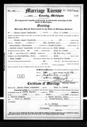 Michigan, U.S., Marriage Records, 1867-1952