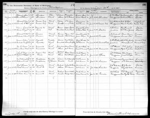 Michigan, U.S., Marriage Records, 1867-1952