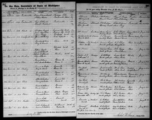 Michigan, U.S., Marriage Records, 1867-1952