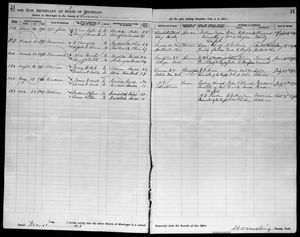 Michigan, U.S., Marriage Records, 1867-1952