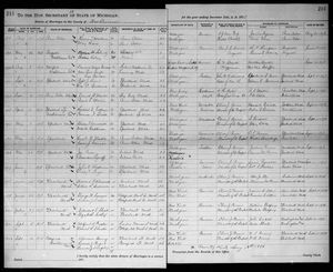 Michigan, U.S., Marriage Records, 1867-1952