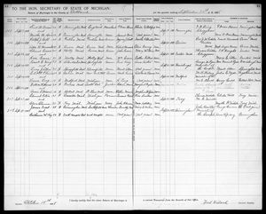 Michigan, U.S., Marriage Records, 1867-1952